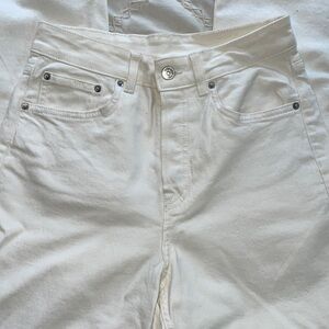 H&M white straight leg jeans